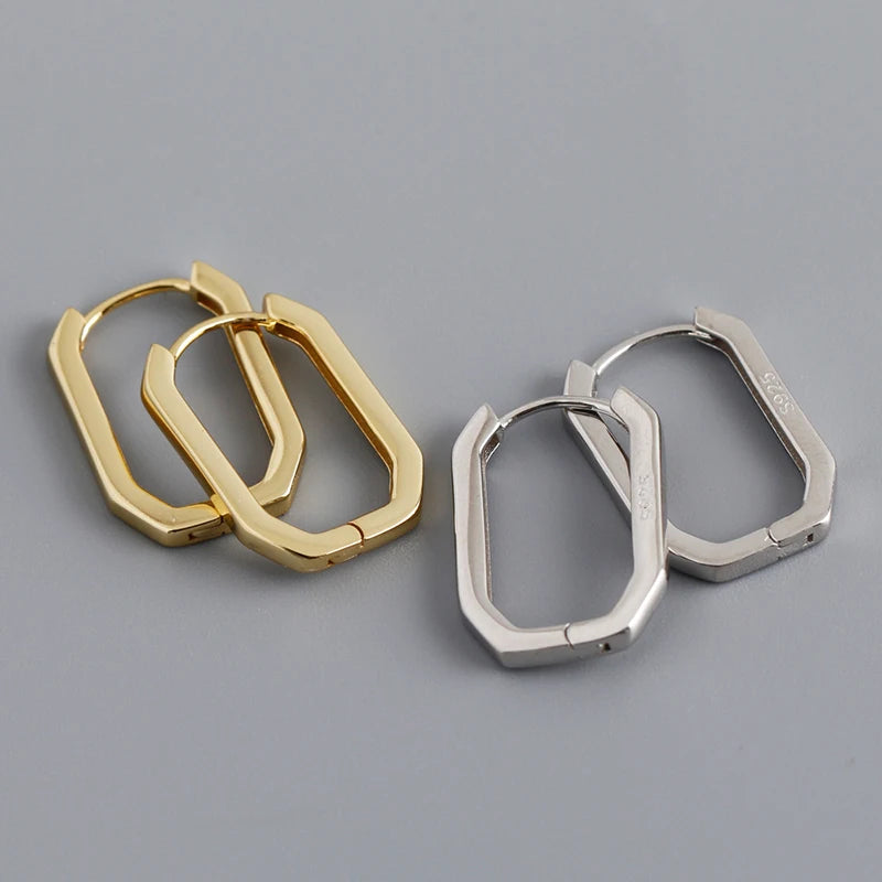 Octagon Hoop Earrings