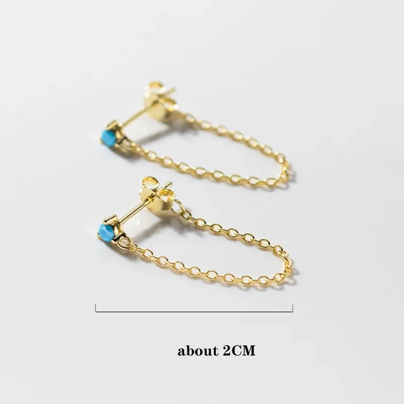 Zirconia Hanging Chain Earrings