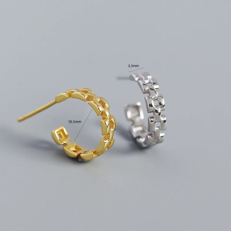 Chain C-Shaped Hoop Earrings