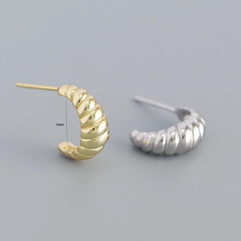 Croissant C-Shaped Hoop Earrings